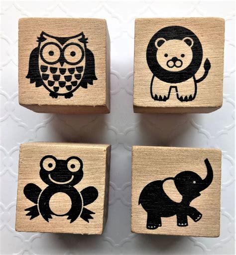 4 So Cute Wood Rubber Stamps Scrapbooking Planning Parties Card