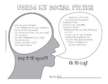 Social Filter Activity By One Stop Counseling Shop TPT