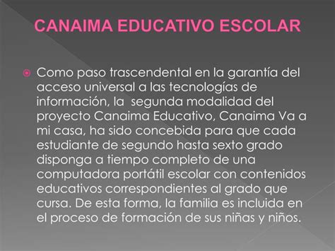 Conociendo Al Proyecto Canaima Educativo Ppt