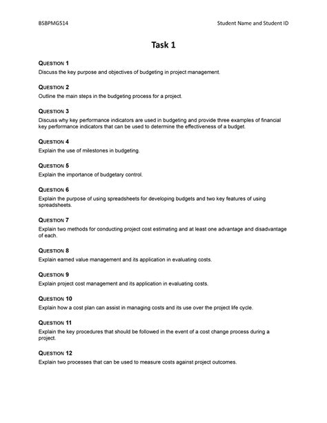 Bsbpmg All Tasks Final Task Question Discuss The Key