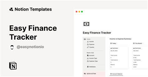 Easy Finance Tracker Template Notion Marketplace