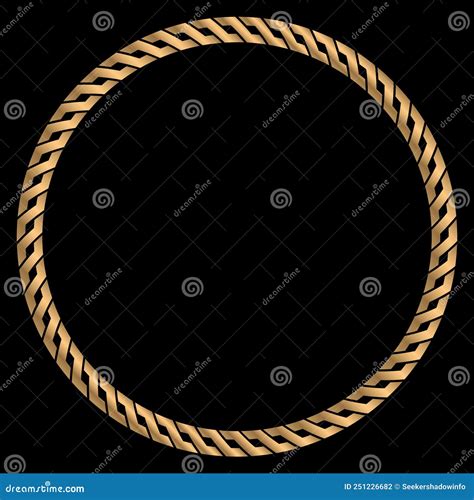 Gold Chain Round Frame Golden Circle Frames With Necklace Patterns