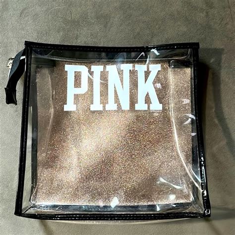 Pink Victorias Secret Bags Pink Victoria Secret Plastic See Thru Makeup Bag Glitter