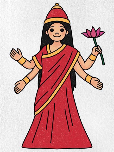 Easy Lakshmi Drawing - HelloArtsy