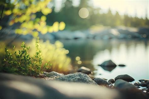 Un paisaje natural sereno con exuberante vegetación y un cuerpo de agua