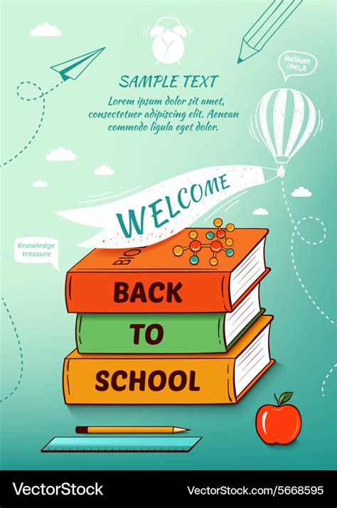 Back to school poster Royalty Free Vector Image