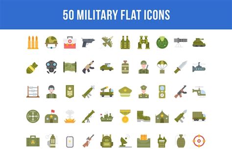 Premium Vector Military Flat Icons