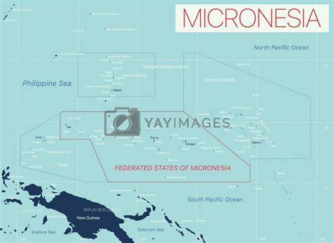 Micronesia detailed editable map by rusak Vectors & Illustrations with ...