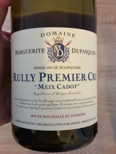 Domaine Marguerite Dupasquier Rully Premier Cru Meix Cadot Vivino Us