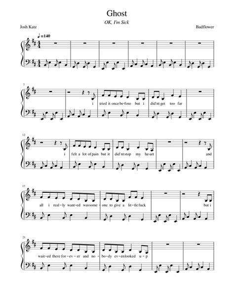 Ghost Badflower Sheet Music For Piano Solo