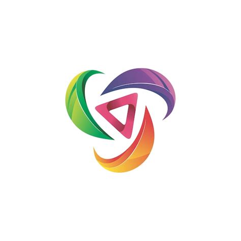 Diseño de logotipo de tecnología triangular Vector Premium