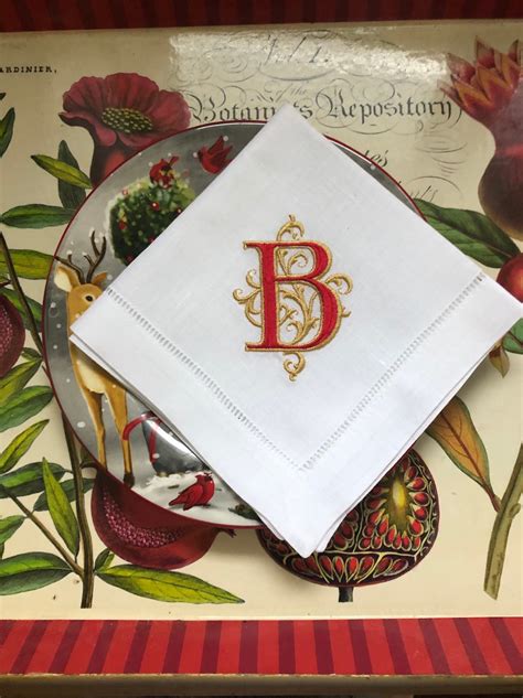 Monogrammed Linen Napkins Formal Dining Napkins Etsy