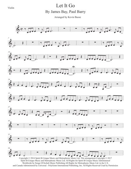 Let It Go Sheet Music Violin Easy