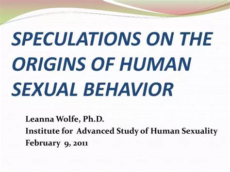 Ppt Speculations On The Origins Of Human Sexual Behavior Powerpoint