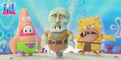 Spongebob Patrick And Squidward On Steroids Also Fall Guys Blank