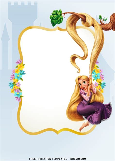 Floral Rapunzel Birthday Invitation Templates Rapunzel Birthday