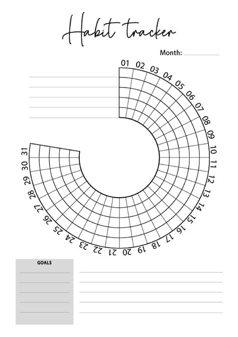 Habit Tracker Printable Wheel