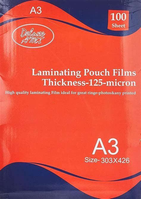 Deluxe AMT A3 Lamination Pouch Film 125 Mic Buy Best Price In UAE