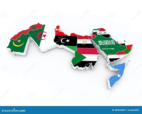 Arab Countries Flags Map