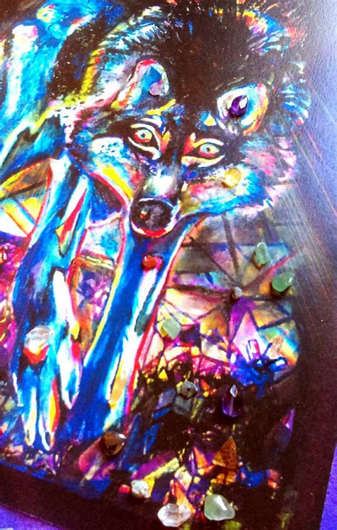 Blue Wolf Spirit Animal Poster Rainbow Crystal Painting | Etsy