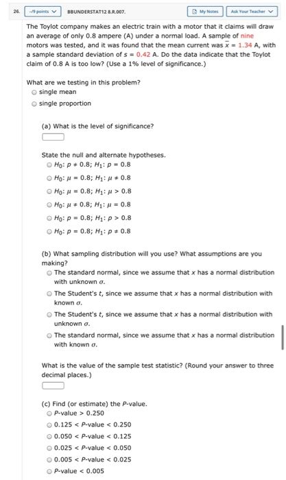 Solved 26 3 Points BBUNDERSTAT12 8 R 007 My Notes Ask Chegg