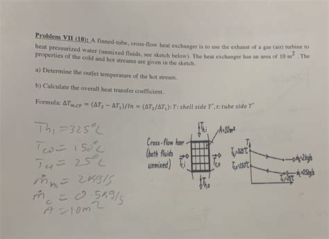 Solved Problem Vii A Finned Tube Cross Flow Heat Chegg