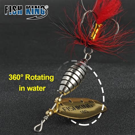 FISH KING Spinner Bait 6g 12g 16g Rotating Spinners Spoon Lure Pike