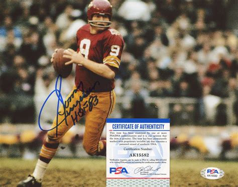 Sonny Jurgensen Signed Washington X Photo Inscribed Hof Psa