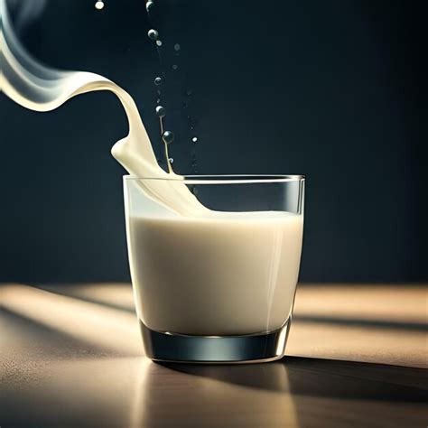 Premium Ai Image Glass Of Milk With Splash And Dark Background