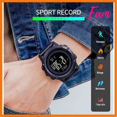 Jual Jam Tangan Digital Pria Skmei Original Pedometer Compass