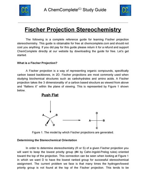 Fischer Projection Stereochemistry Guide - A ChemComplete(C) Study ...