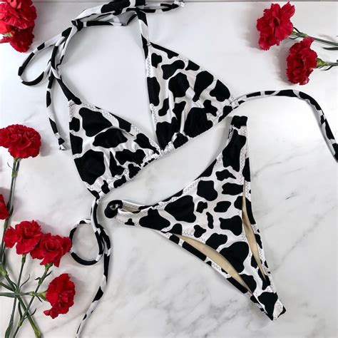 Cow Print Bathing Suit Etsy