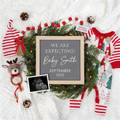 Christmas Pregnancy Announcement Christmas Baby Announcement Digital ...