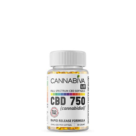 750MG Full Spectrum CBD Softgel Capsules 25 Milligrams Of Cannabidiol