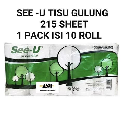 Jual Tisu Tissue Gulung See U Bathroom Sheet Non Emboss Green Value