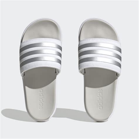 Adidas Adilette Platform Slides White Adidas Uae