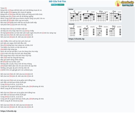 Chord Mở Cửa Trái Tim Tab Song Lyric Sheet Guitar Ukulele Chords Vip