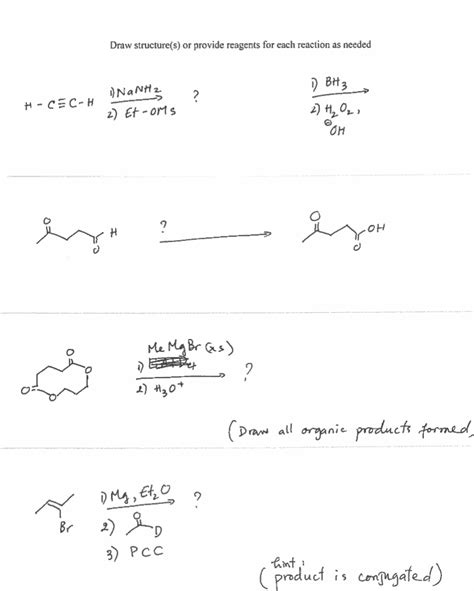 Solved Draw Structures Or Provide Reagents For Each