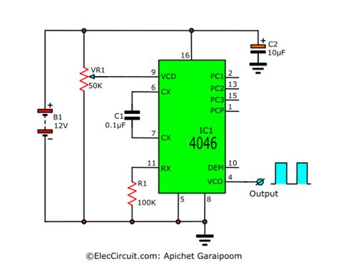 Phase locked oscillator circuit,100Hz-10KHz square wave