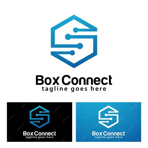 premium vector box connect logo design template