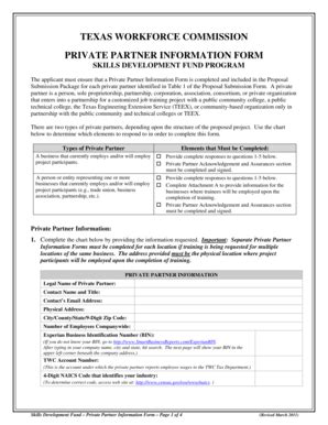 Fillable Online Collin Private Partner Information Form Collin