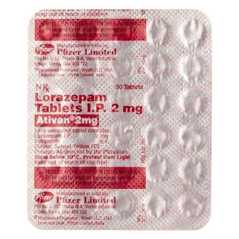 Ativan Lorazepam Tablets IP At Rs 500 Stripe Lorazepam Tablets In