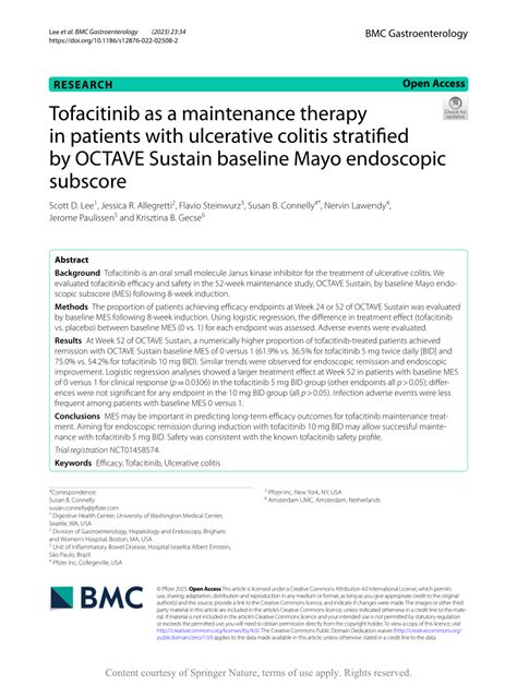 Pdf Tofacitinib As A Maintenance Therapy In Patients With Ulcerative