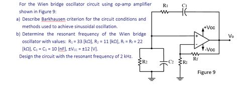 Solved Ri Ci Vcc For The Wien Bridge Oscillator Circuit Chegg