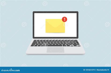 Conceito De Notifica O Por E Mail Novo E Mail Na Tela Do Laptop