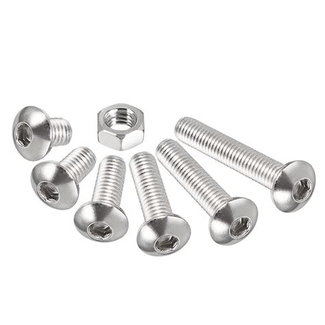 170pcs 304 Stainless Steel M4 Hex Socket Button Head Screw Nut