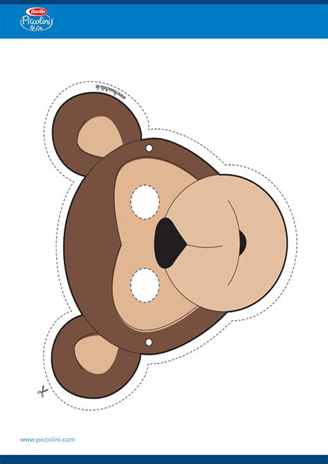 Monkey Mask Template - Piccolini Download Printable PDF | Templateroller