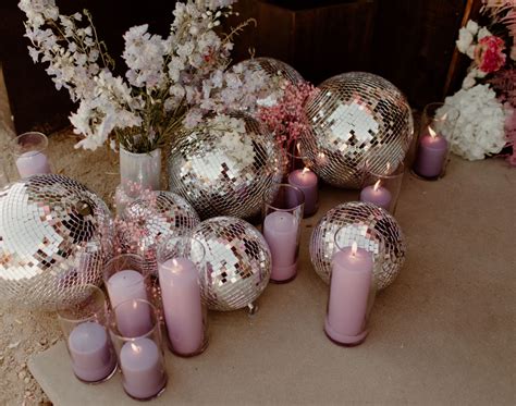 Modern Lilac Blush Wedding With Disco Balls Hydrangeas And