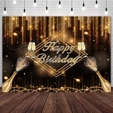 Amazon AIBIIN 7x5ft Black And Gold Birthday Backdrop Happy