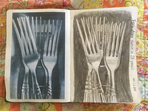 Fork Pencil Drawing